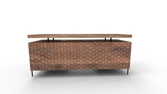 Raffael Carved Wood Executive Desk 3D model 6
