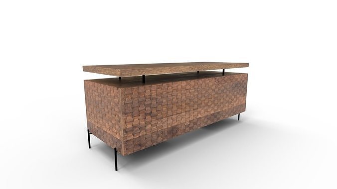Raffael Carved Wood Executive Desk 3D model 5