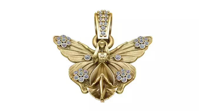 BUTTERFLY GIRL PENDANT 3D PRINTABLE MODEL