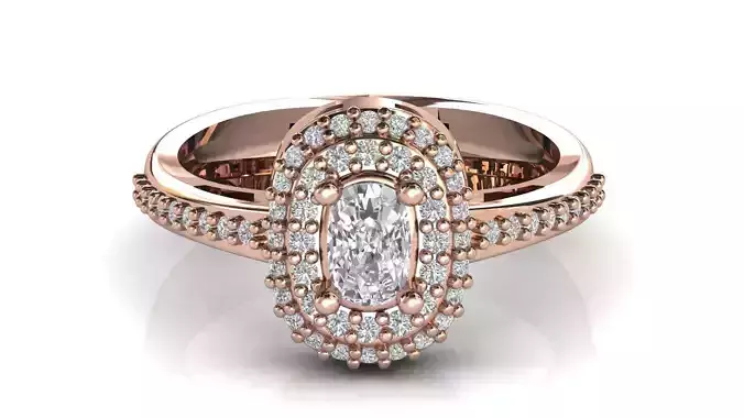 STL 3DM Print Ready Women Diamond Ring Lightweight Printable 