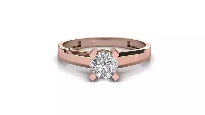 STL 3DM Print Ready Women Diamond Ring Lightweight Printable 