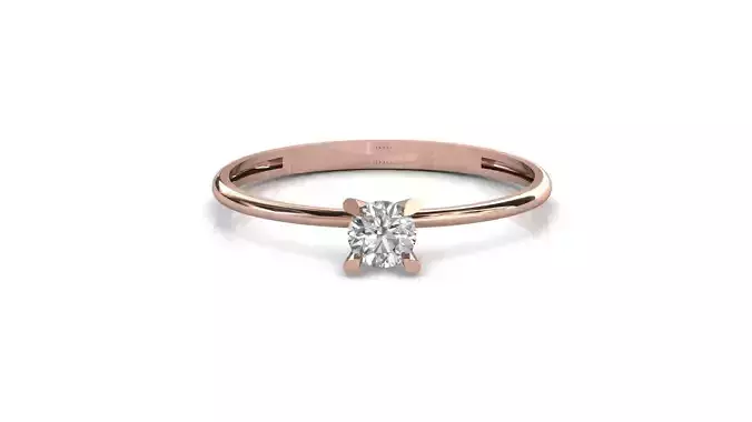 STL 3DM Print Ready Women Diamond Ring Lightweight Printable 