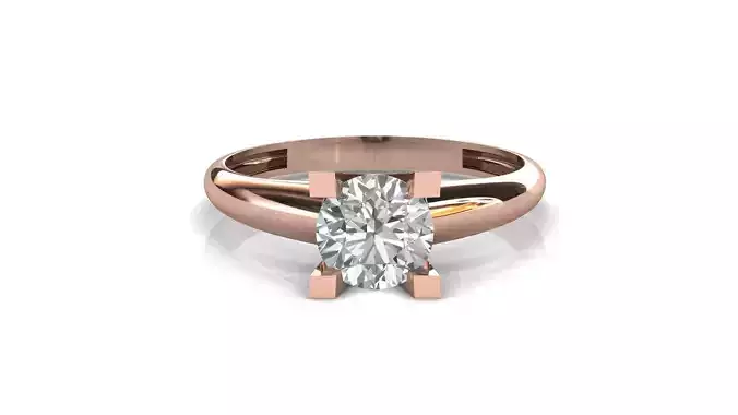 STL 3DM Print Ready Women Diamond Ring Lightweight Printable 