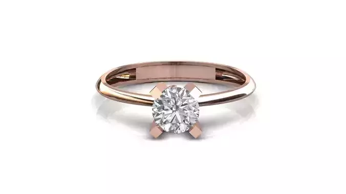 STL 3DM Print Ready Women Diamond Ring Lightweight Printable 