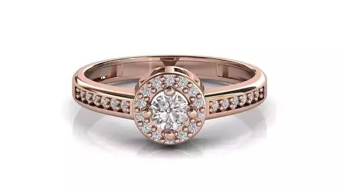 STL 3DM Print Ready Women Diamond Ring Lightweight Printable 