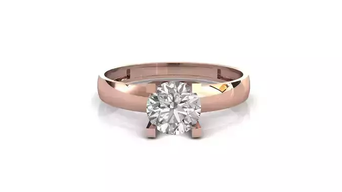 STL 3DM Print Ready Women Diamond Ring Lightweight Printable 