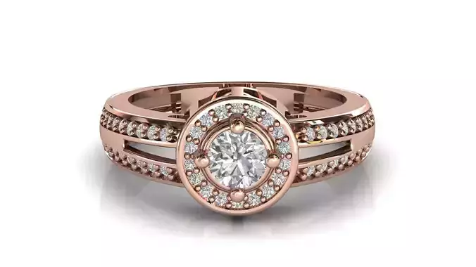 STL 3DM Print Ready Women Diamond Ring Lightweight Printable 