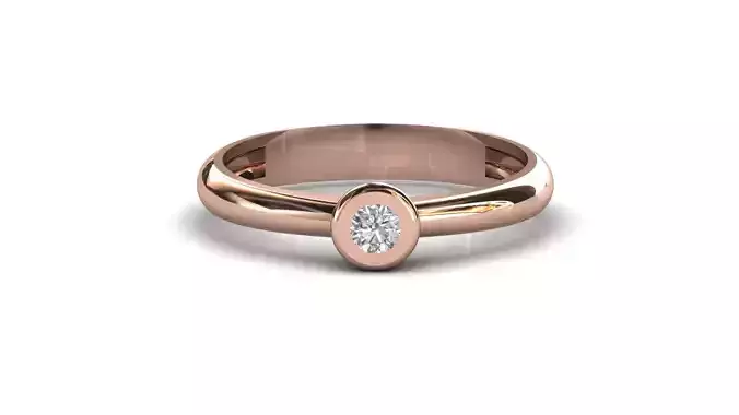 STL 3DM Print Ready Women Diamond Ring Lightweight Printable 