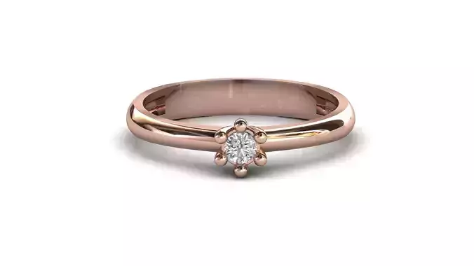 STL 3DM Print Ready Women Diamond Ring Lightweight Printable 