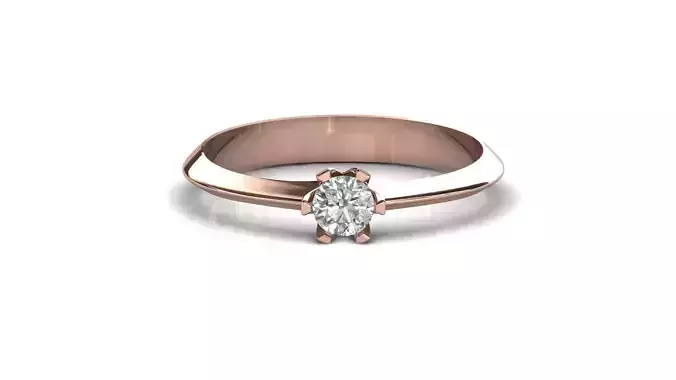 STL 3DM Print Ready Women Diamond Ring Lightweight Printable 