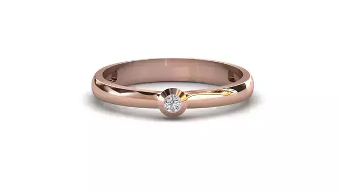 STL 3DM Print Ready Women Diamond Ring Lightweight Printable 