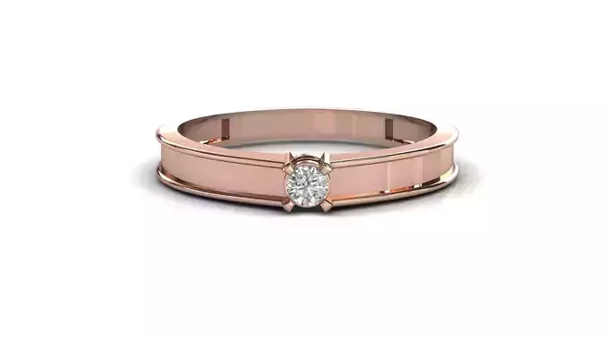 STL 3DM Print Ready Women Diamond Ring Lightweight Printable 