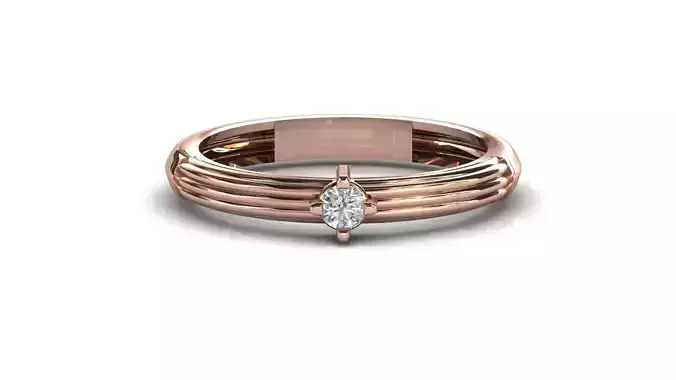 STL 3DM Print Ready Women Diamond Ring Lightweight Printable 