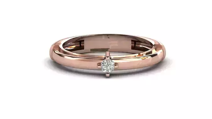 STL 3DM Print Ready Women Diamond Ring Lightweight Printable 