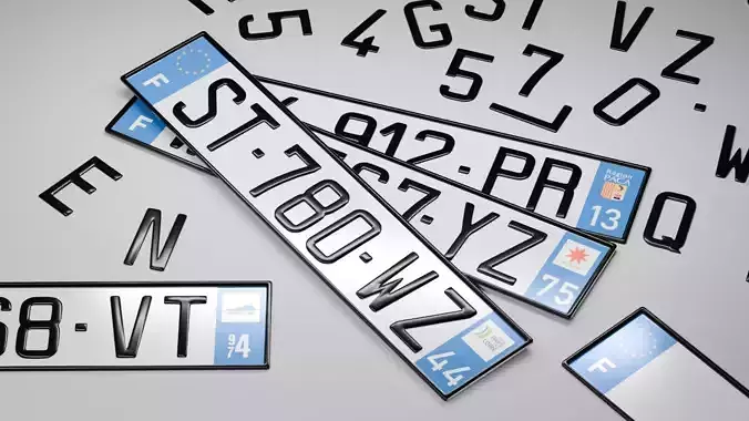 Customizable French License Plate