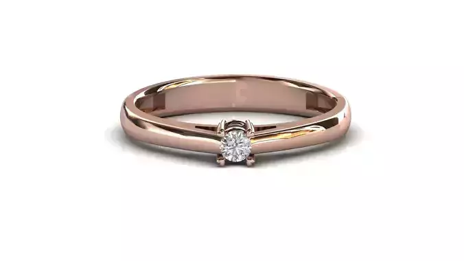 STL 3DM Print Ready Women Diamond Ring Lightweight Printable 