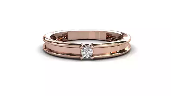 STL 3DM Print Ready Women Diamond Ring Lightweight Printable 