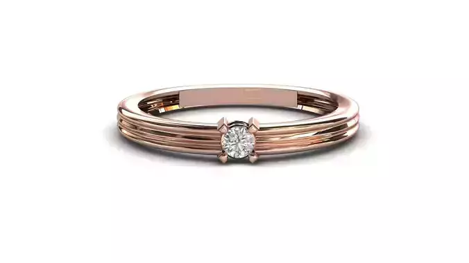 STL 3DM Print Ready Women Diamond Ring Lightweight Printable 