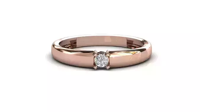 STL 3DM Print Ready Women Diamond Ring Lightweight Printable 