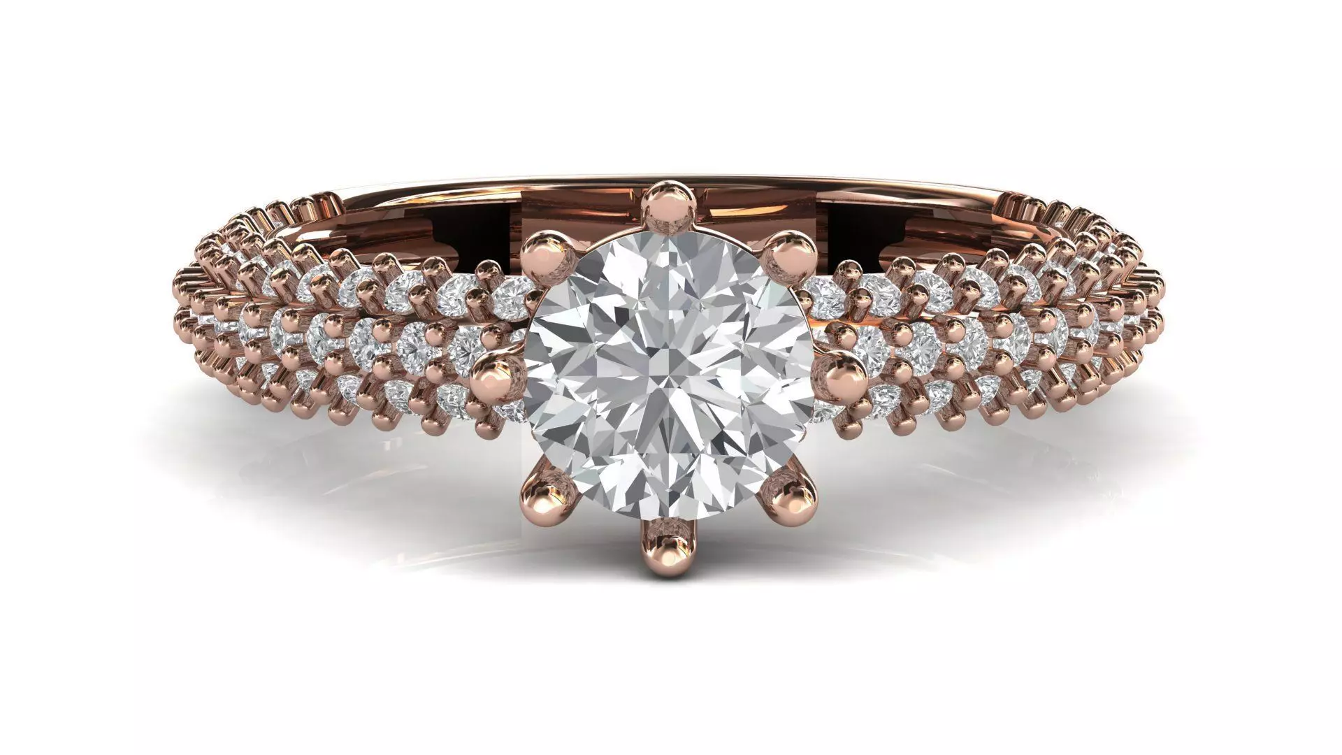 STL 3DM Print Ready Women Diamond Ring Lightweight Printable 3D print model