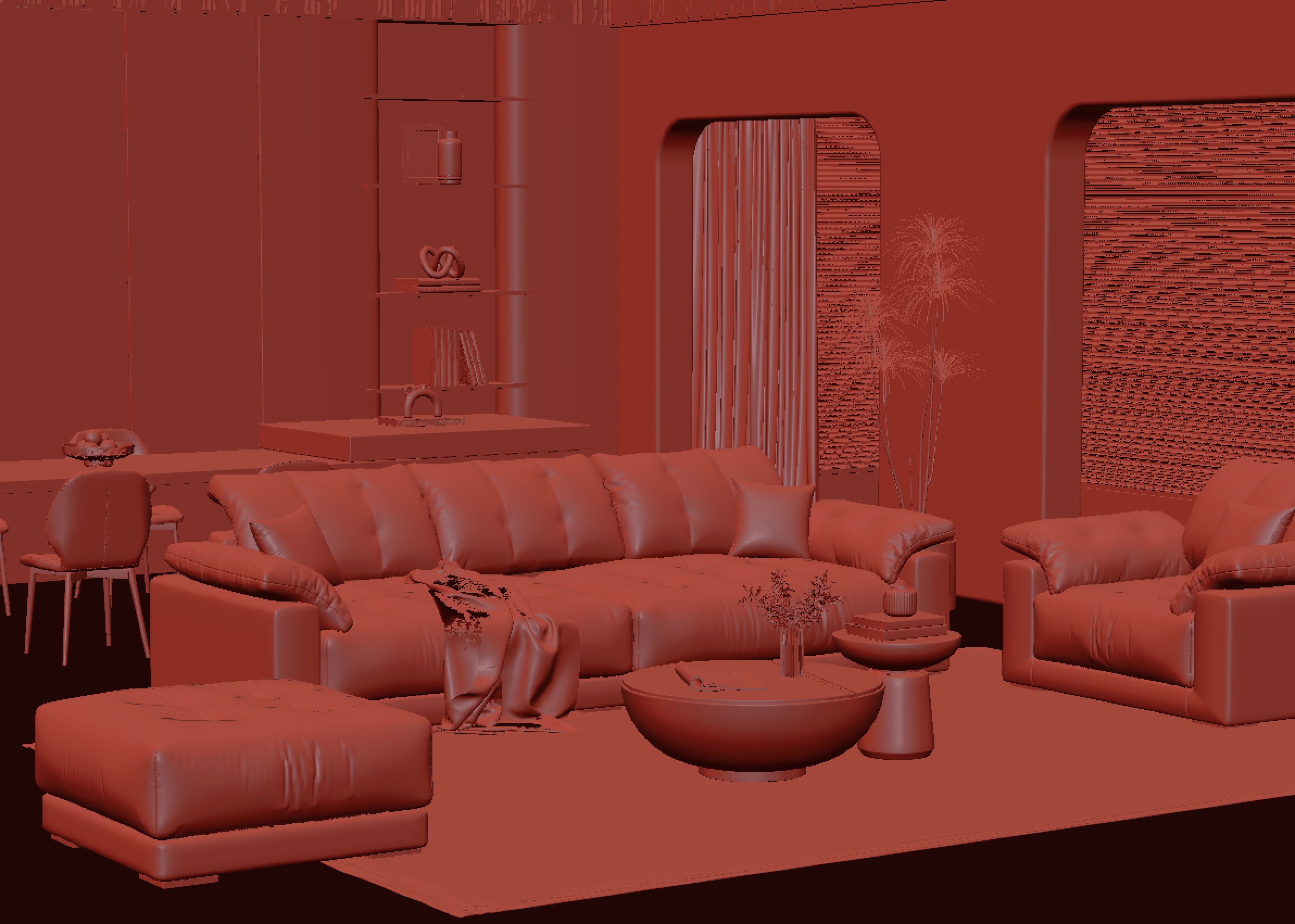 modern sofa chair  3D model_1