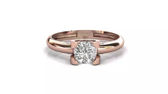 STL 3DM Print Ready Women Diamond Ring Lightweight Printable 