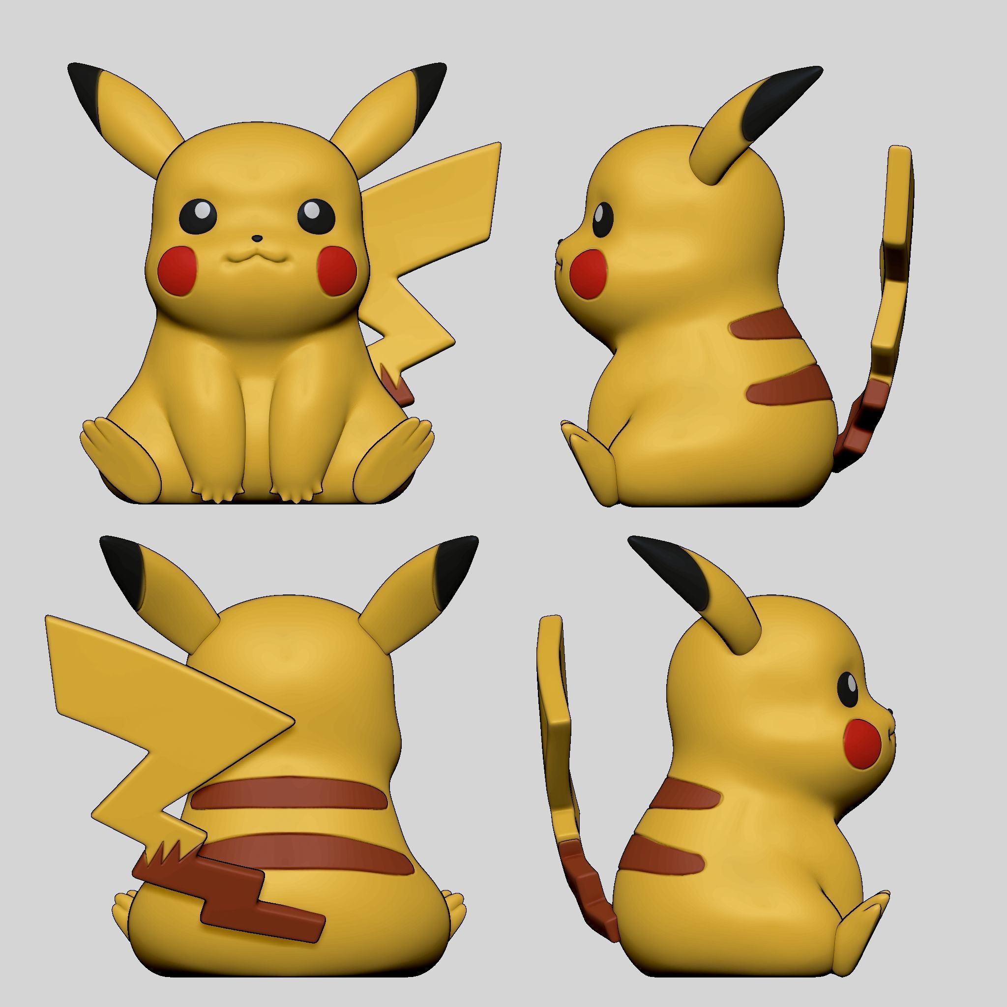  Pokemon Pikachu 3D print model_5
