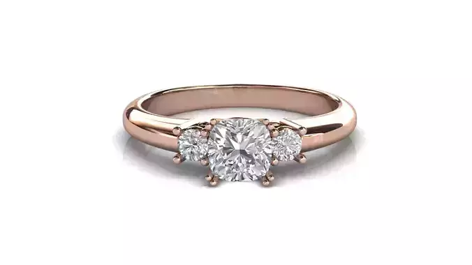 STL 3DM Print Ready Women Diamond Ring Lightweight Printable 