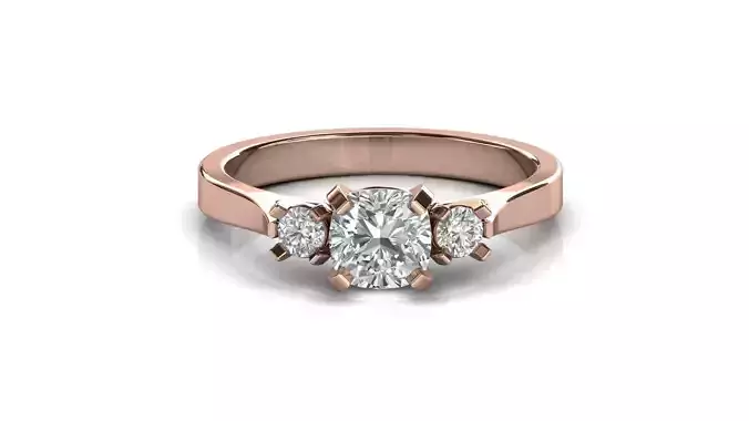 STL 3DM Print Ready Women Diamond Ring Lightweight Printable 