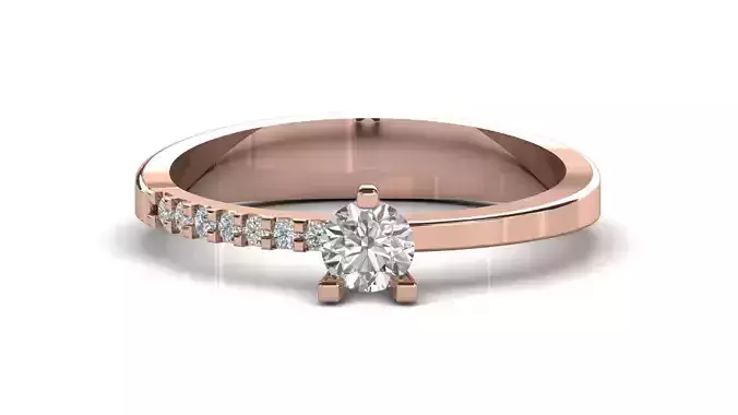 STL 3DM Print Ready Women Diamond Ring Lightweight Printable 