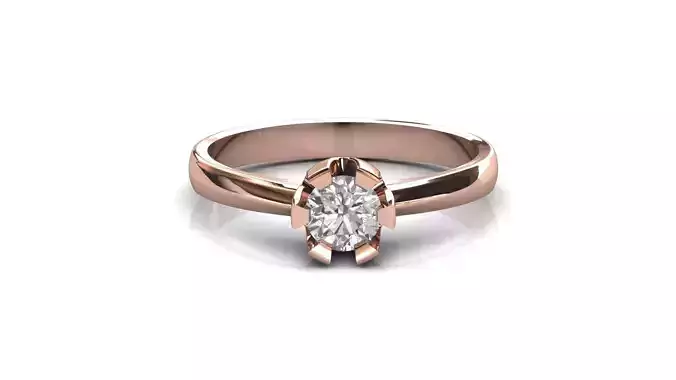 STL 3DM Print Ready Women Diamond Ring Lightweight Printable 