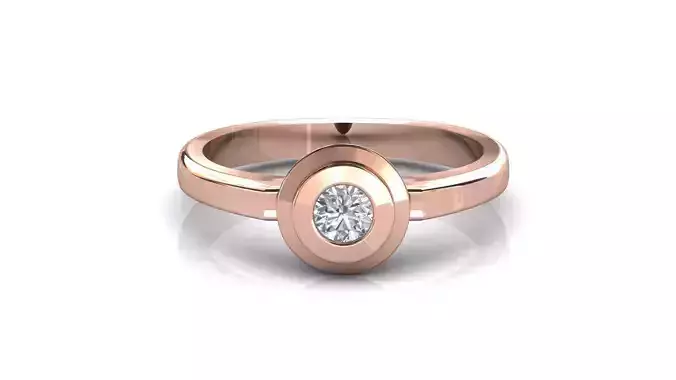 STL 3DM Print Ready Women Diamond Ring Lightweight Printable 