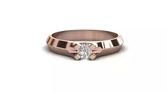 STL 3DM Print Ready Women Diamond Ring Lightweight Printable 