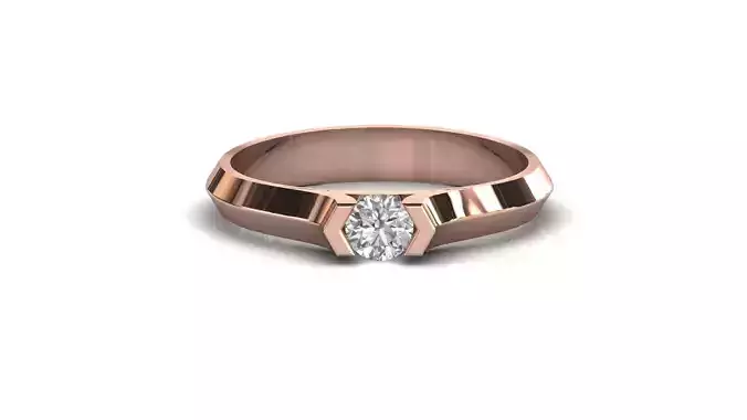 STL 3DM Print Ready Women Diamond Ring Lightweight Printable 