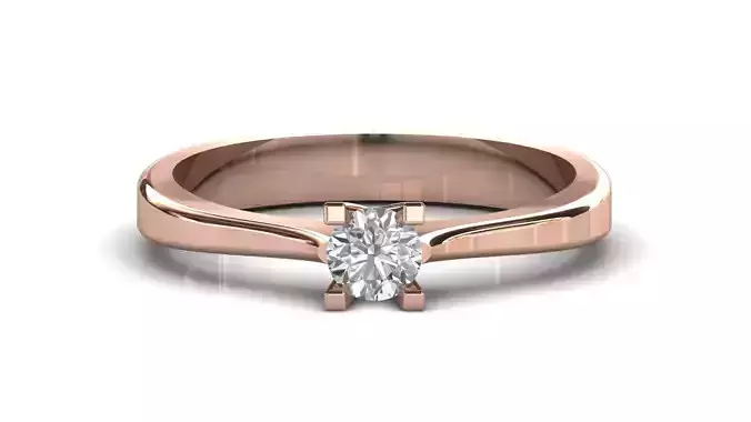 STL 3DM Print Ready Women Diamond Ring Lightweight Printable 