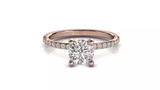 STL 3DM Print Ready Women Diamond Ring Lightweight Printable 