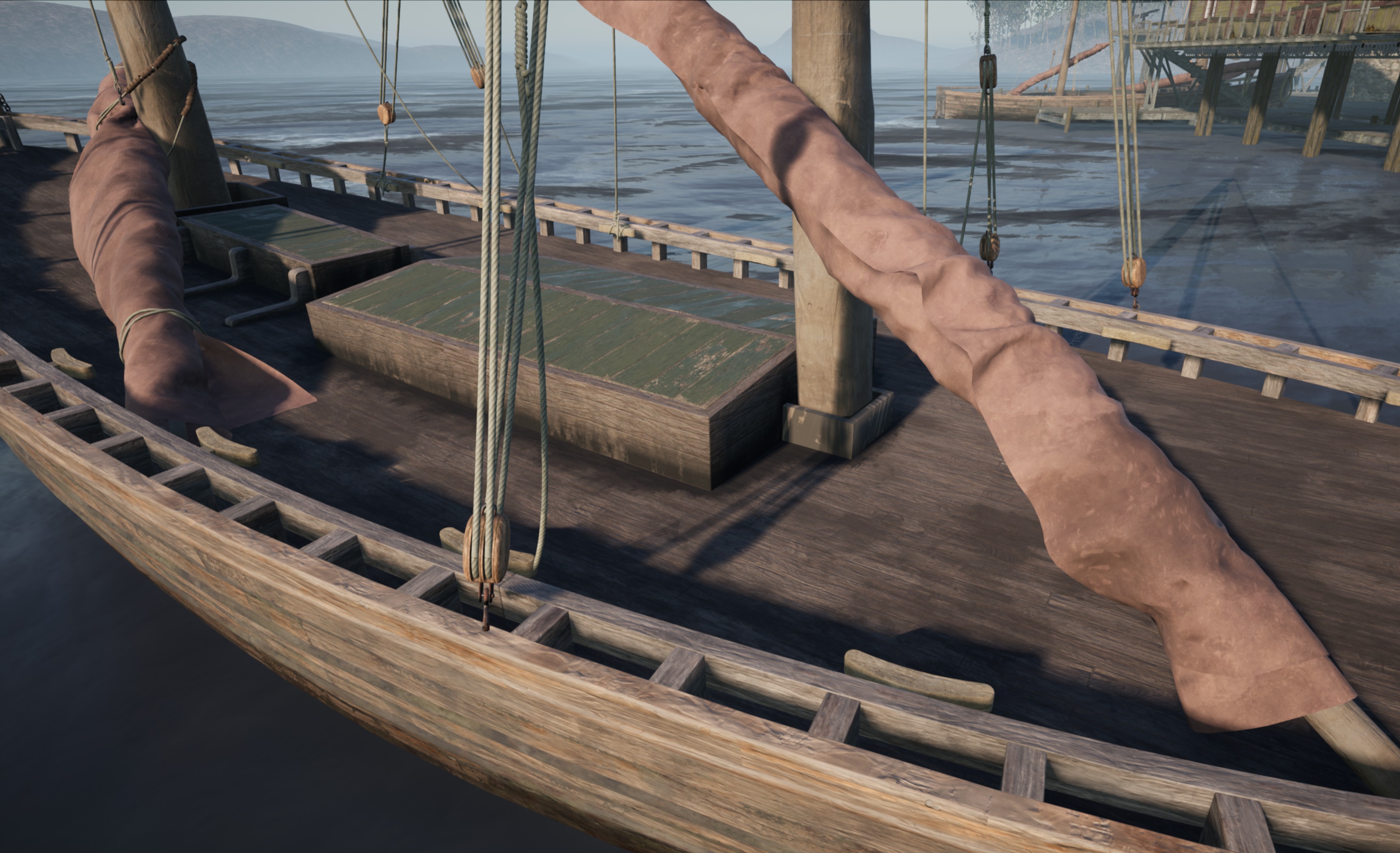 Sail boat Low-poly 3D model_7