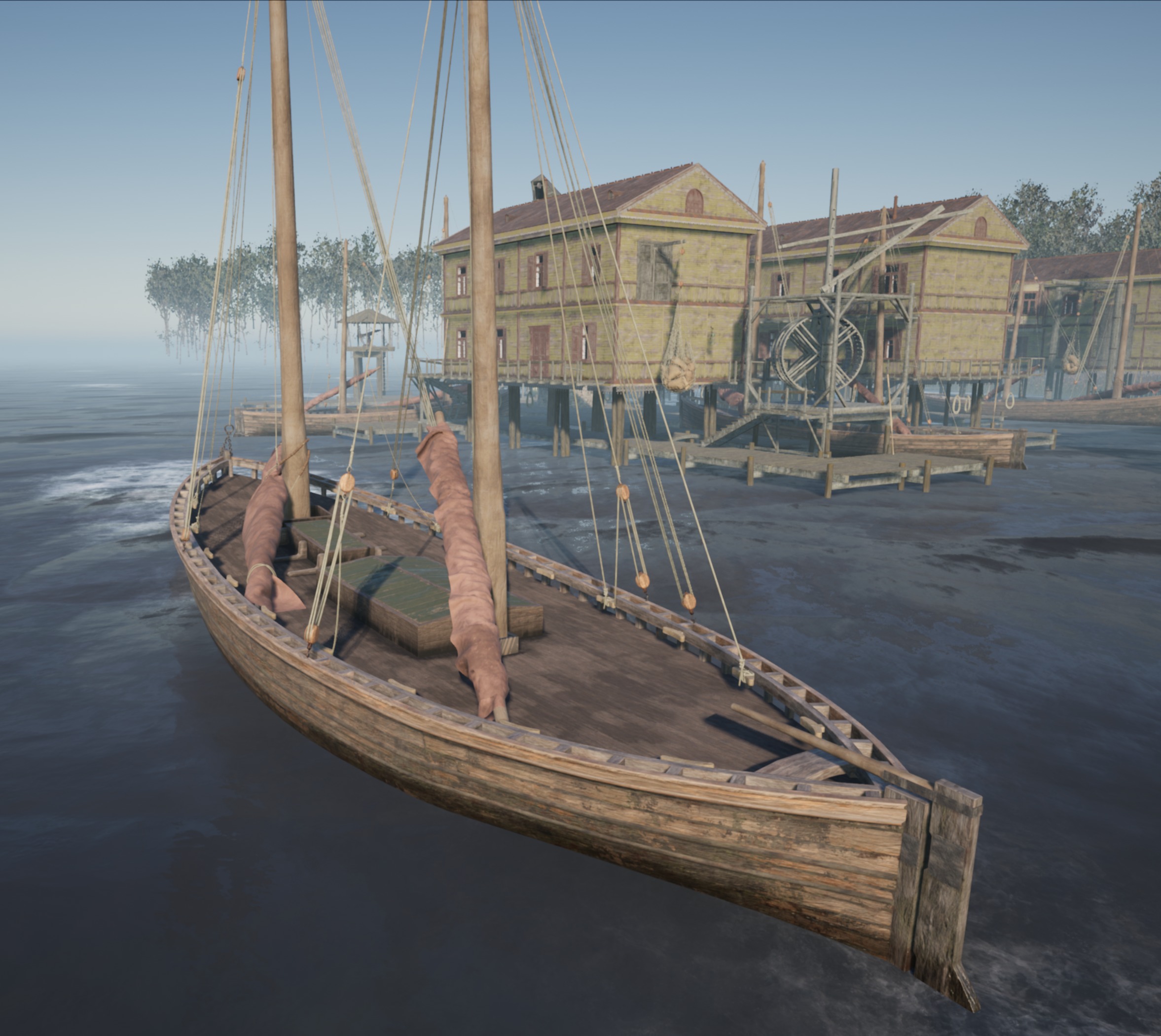 Sail boat Low-poly 3D model_1