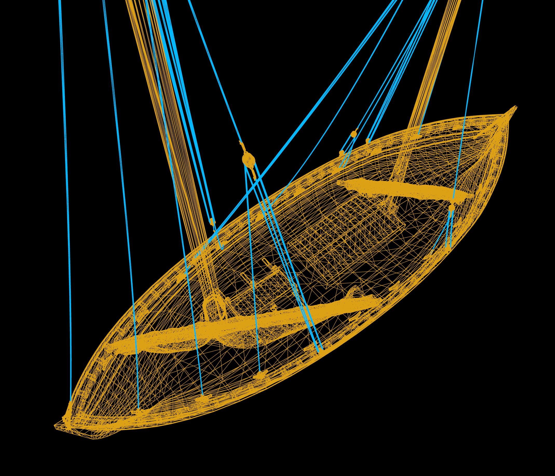 Sail boat Low-poly 3D model_10