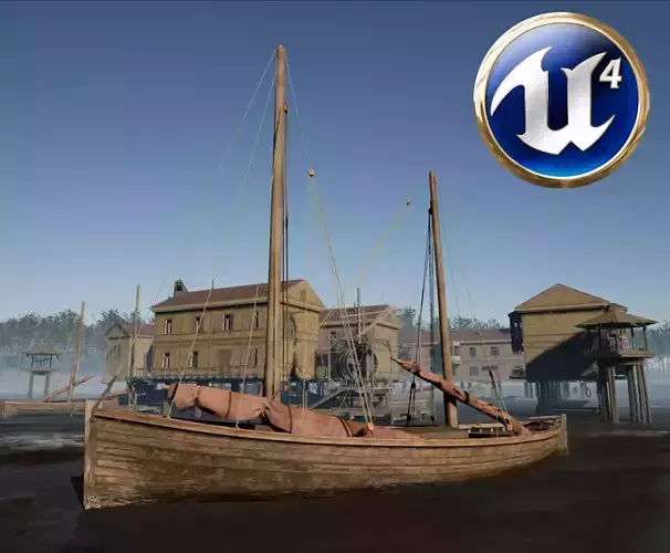 Sail boat Low-poly 3D model