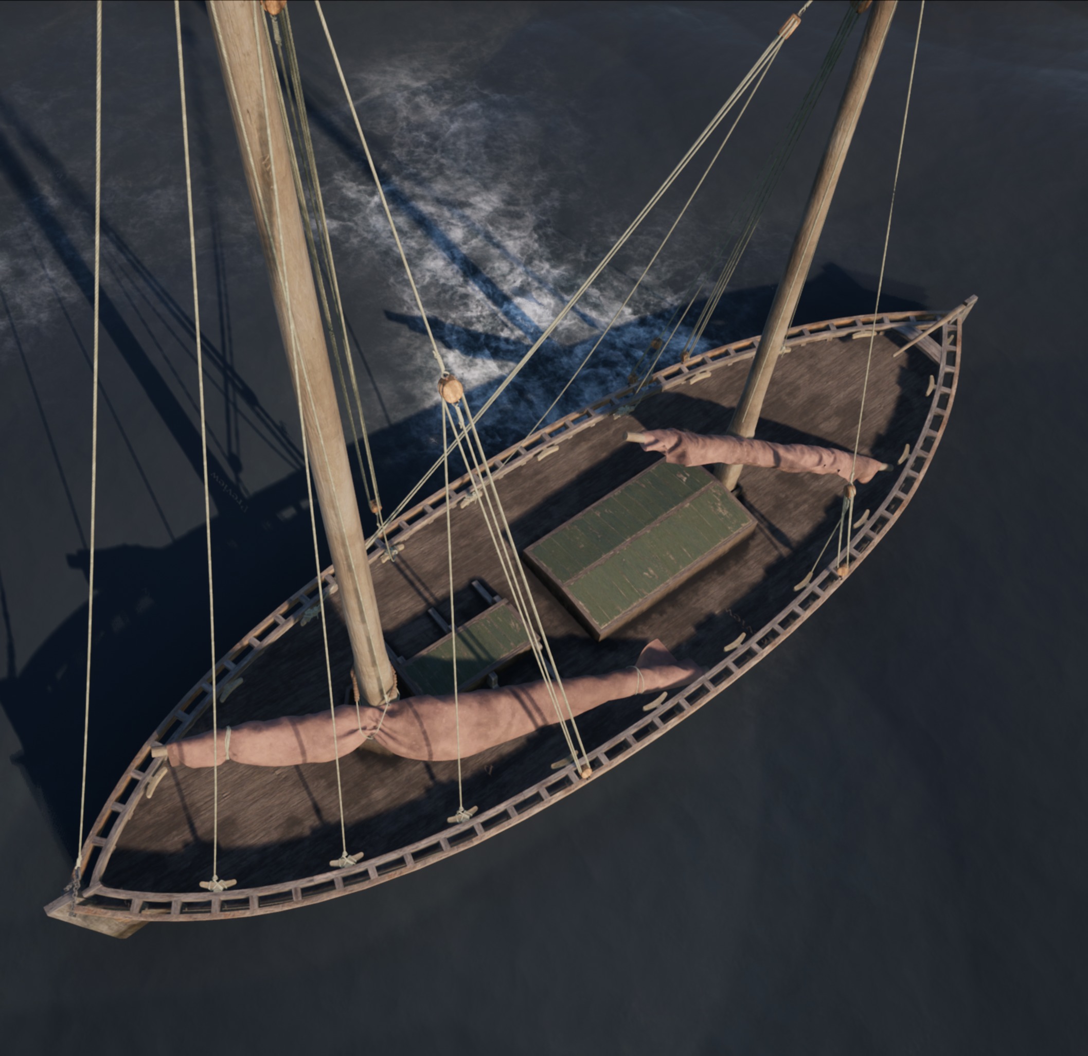 Sail boat Low-poly 3D model_3