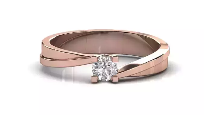 STL 3DM Print Ready Women Diamond Ring Lightweight Printable 