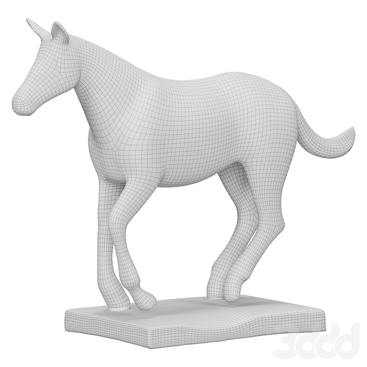 Horse Sculpture 3D model_3