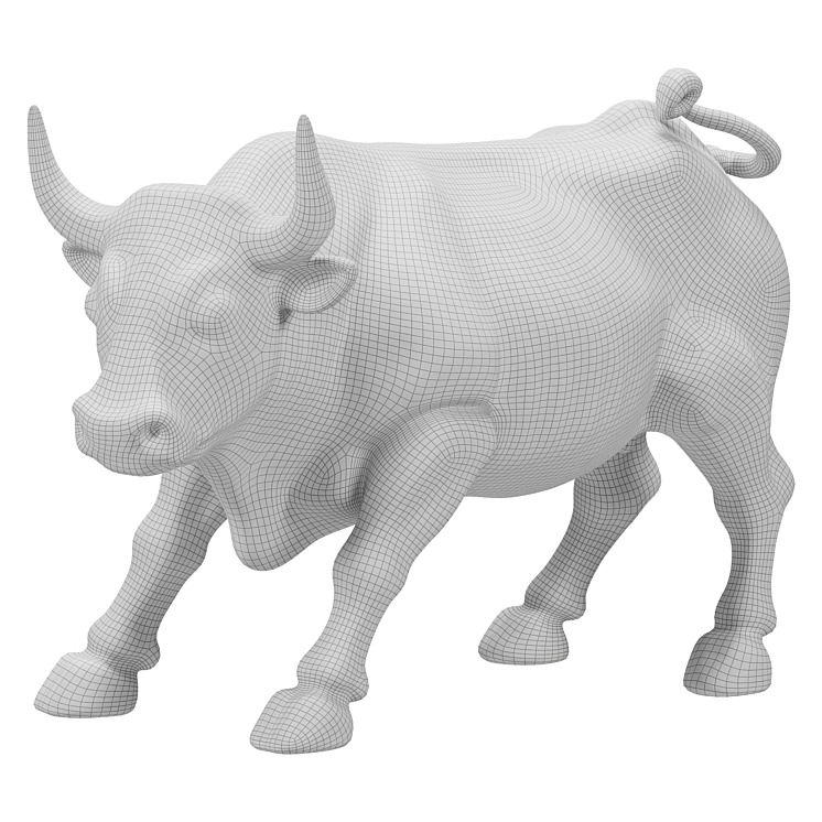 Bronze Bull Statue 3D model_2