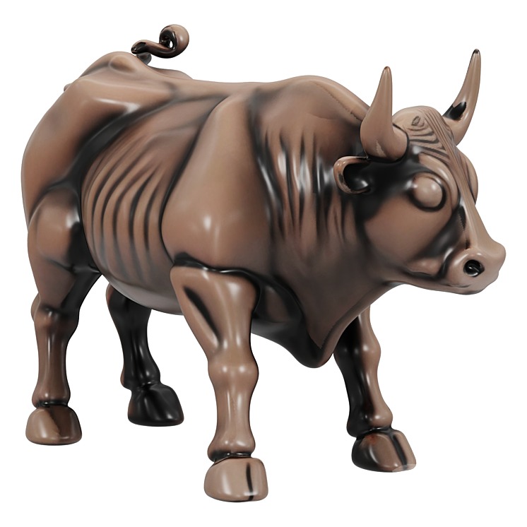 Bronze Bull Statue 3D model_1