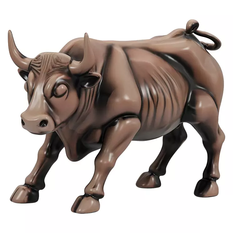 Bronze Bull Statue 3D model_0