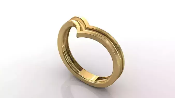 STL 3DM Print Ready Women Diamond Ring Lightweight Printable 