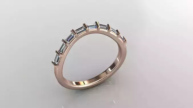 STL 3DM Print Ready Women Diamond Ring Lightweight Printable 