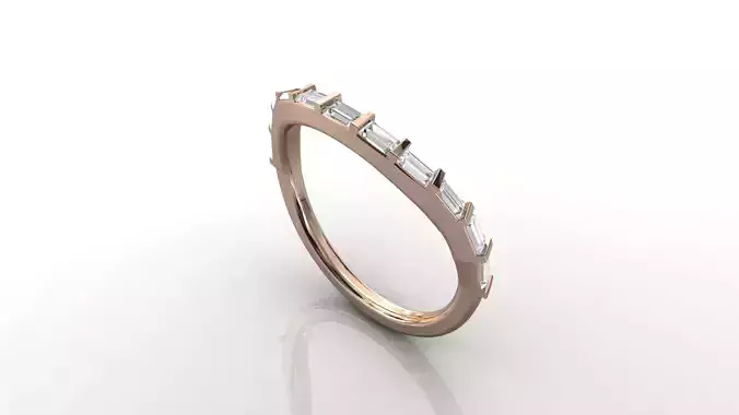 STL 3DM Print Ready Women Diamond Ring Lightweight Printable 