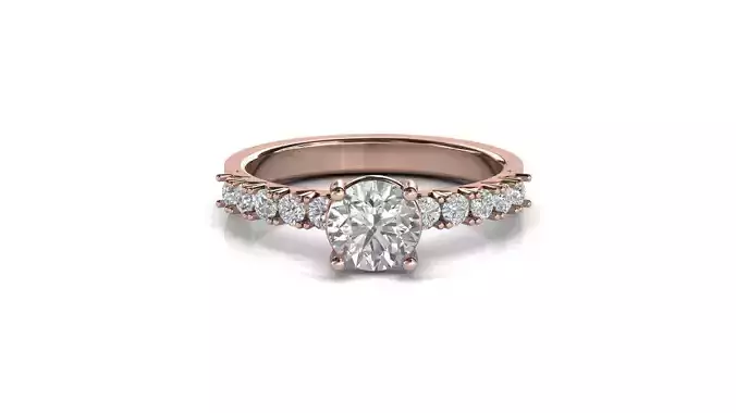 STL 3DM Print Ready Women Diamond Ring Lightweight Printable 